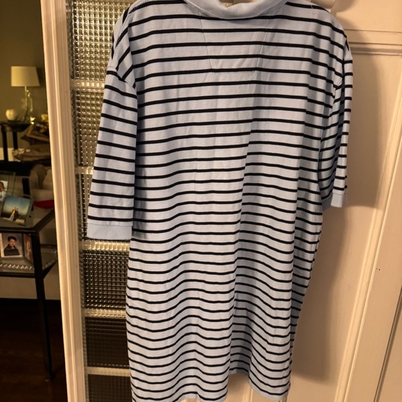 Nautica Performance Deck Polo Golf Shirt Classic Fit Blue Striped Sz XXL NWT - Picture 3 of 10